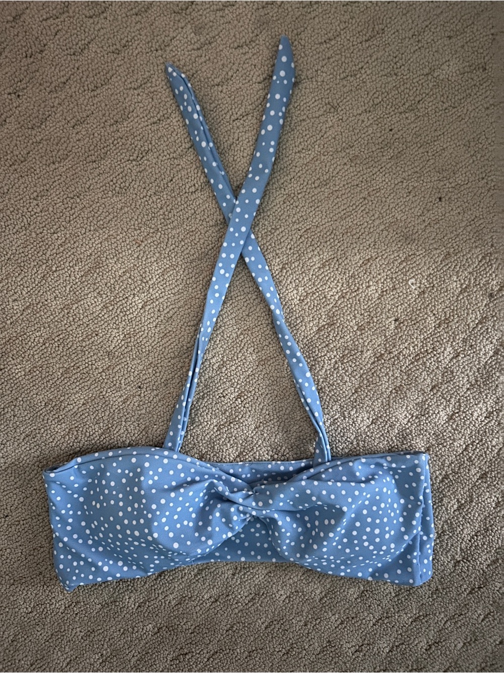 Blue Polka Dot Swim Top - Blue
